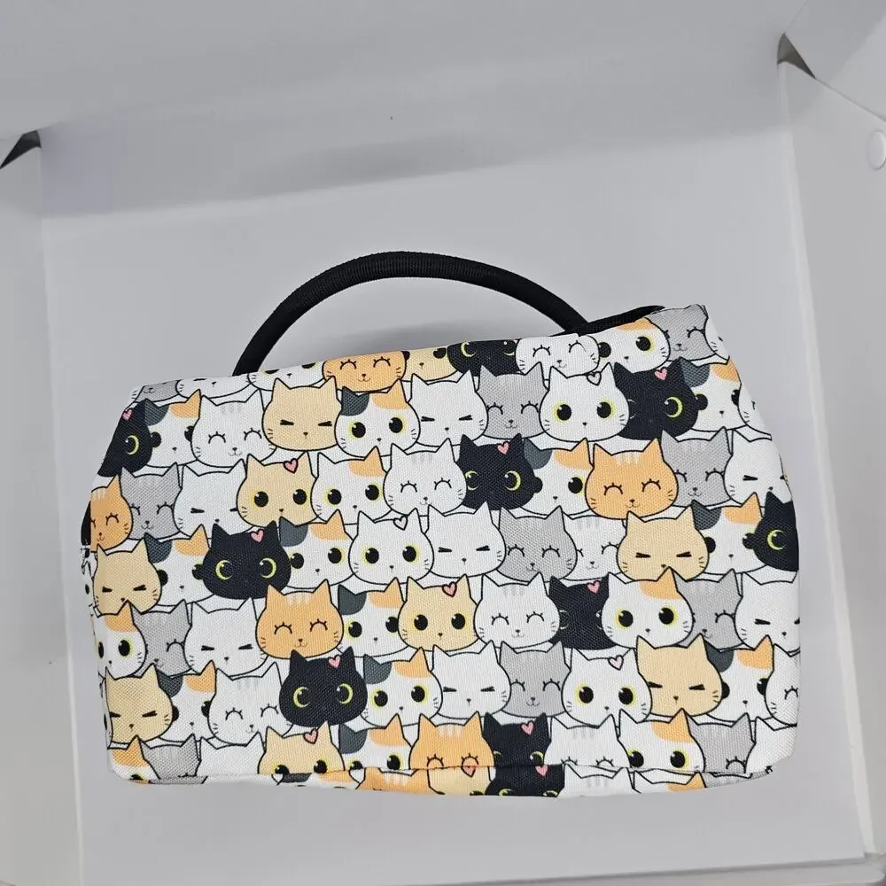 YORWPEX Cute Cat Insulated Lunch Bag Cooler Tote School Work NEW